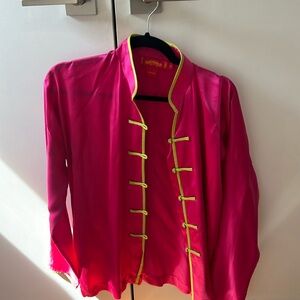 Shanghai Tang silk blouse in pink